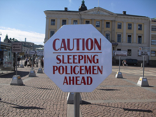 Funny Sign Caution Sleeping Policemen Ahead